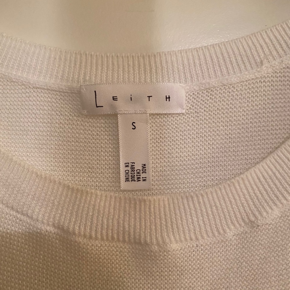 Leith White Ribbed Sweater - Picture 3 of 5
